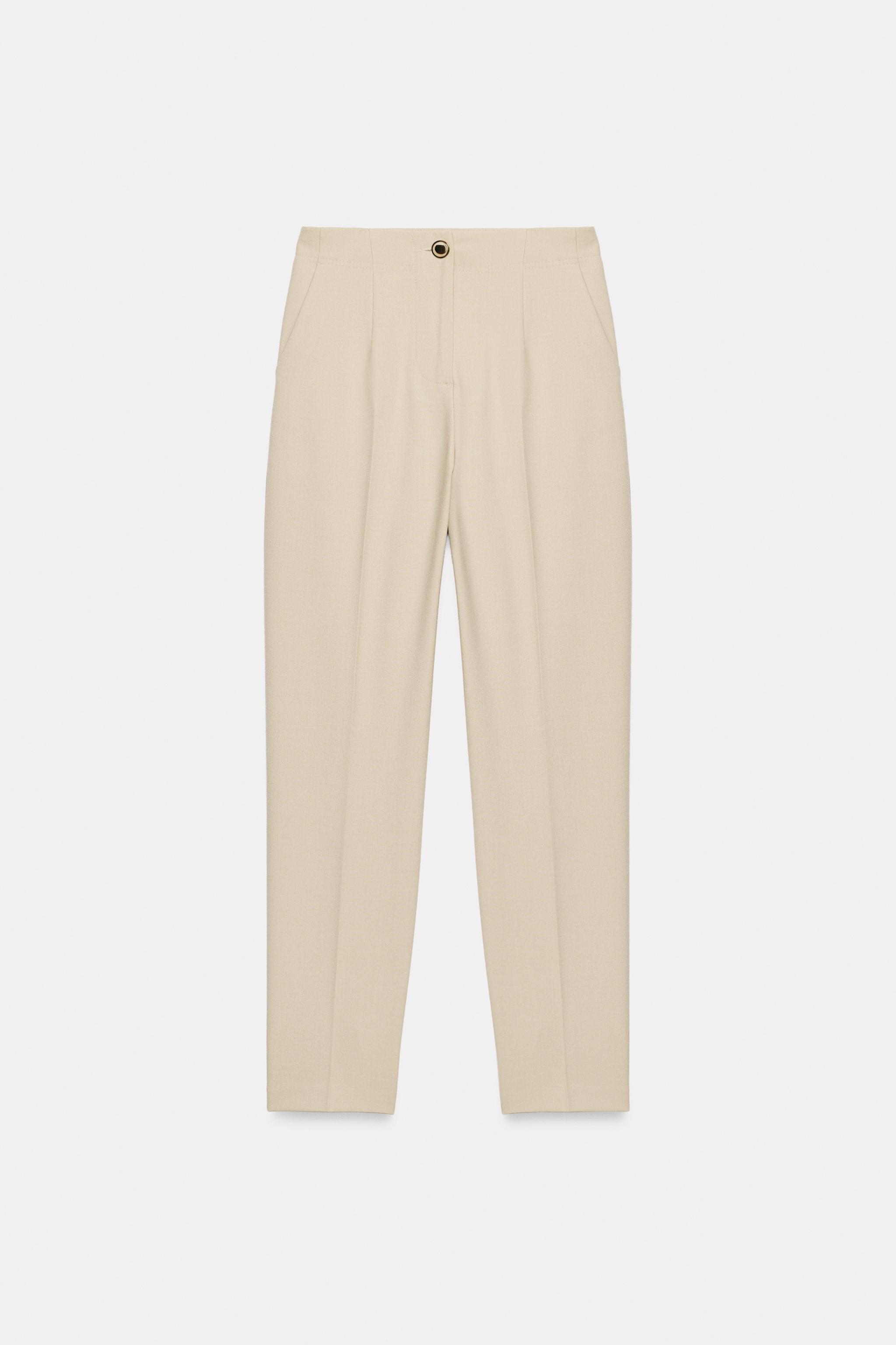 HIGH-WAISTED ANKLE-LENGTH PANTS